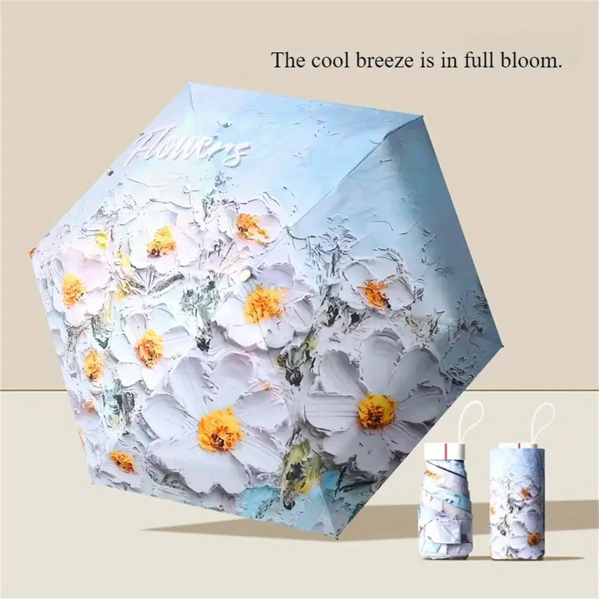 (estilo 5 6k) Mini Guarda-chuva De Bolso Com Proteção Uv, Dobrável, Resistente À Chuva E Ao Sol, Tipo Cápsula