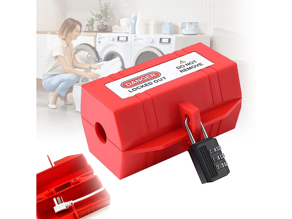 Caixa Grande Vermelha À Prova Dágua17,8×6×6cm Proteção De Eletrodomésticos Externos Com Trava Atualizada Zeuxo