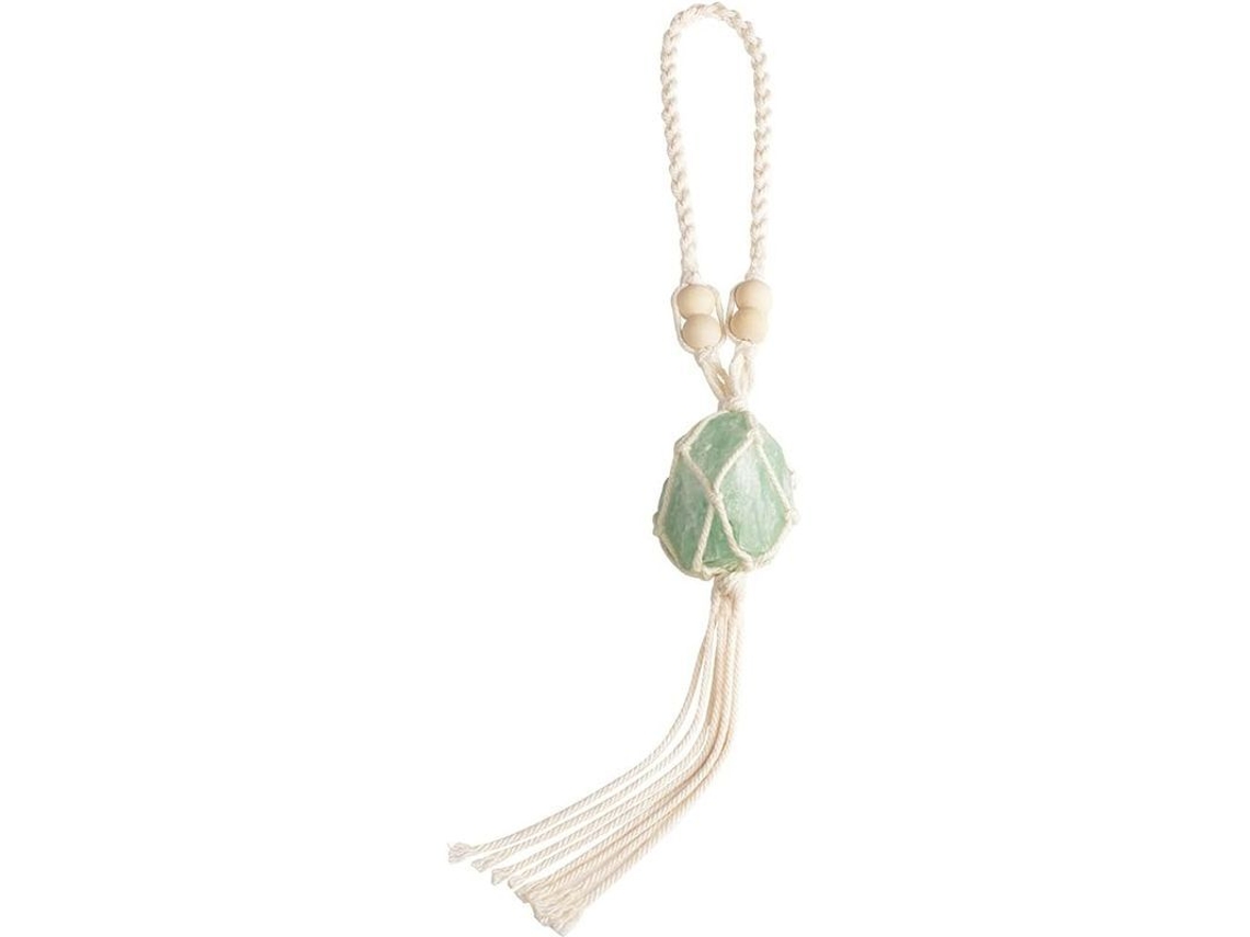 Ornamento de fluorita verde natural, cristal bruto, para pendurar no carro, ideal para meditação.