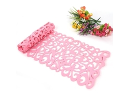 Mantel De Mesa Lavável 100x30 Cm Rosa De Feltro Ecológico Resistente Ao Calor Com Design Floral Decorativo