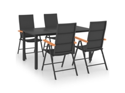 Dining Set, Dining Sets Vidaxl Preto Rattan / Vime (mesa Com 150 Cm De Comprimento)