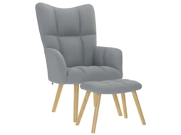Relaxing Chair With Footstool , Relaxing Chairs With Footstools Vidaxl Cinzeto Tecido