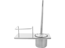 Escova De Vaso Sanitário Com Suporte De Parede E Prateleira Em Aço Inoxidável Prateado.