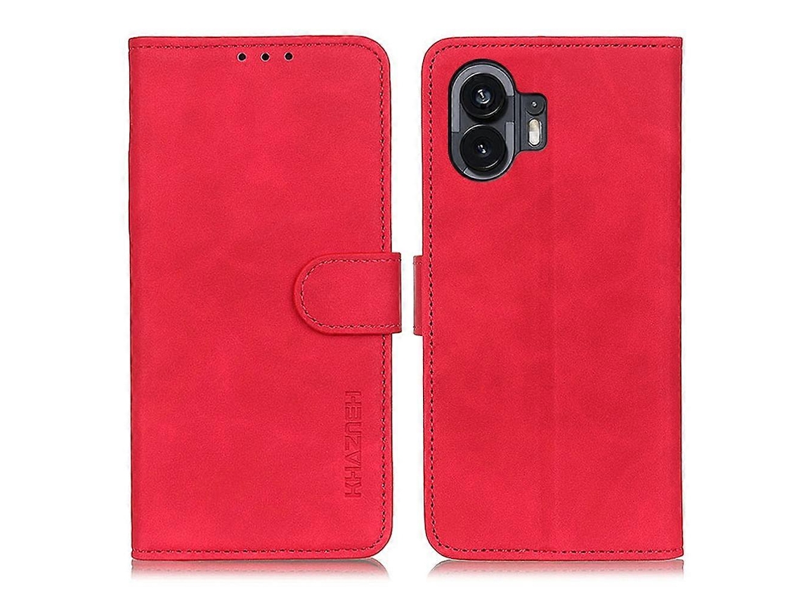 Capa De Celular For Nothing Phone 2 Khazneh Com Textura Retrô Em Couro.