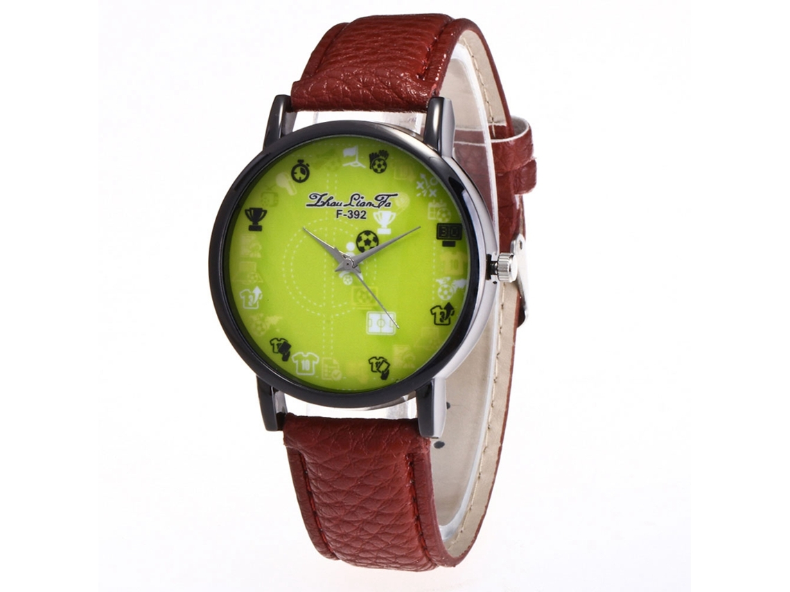 Reloj De Pulsera Cuarzo Deportivo Estudiantil Con Correa De Cuero Patrón Lichi Café