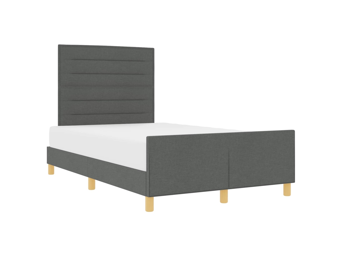 Estrutura da Cama Cinzento Escuro 120 X 200 Cm Tecido MAISON EXCLUSIVE
