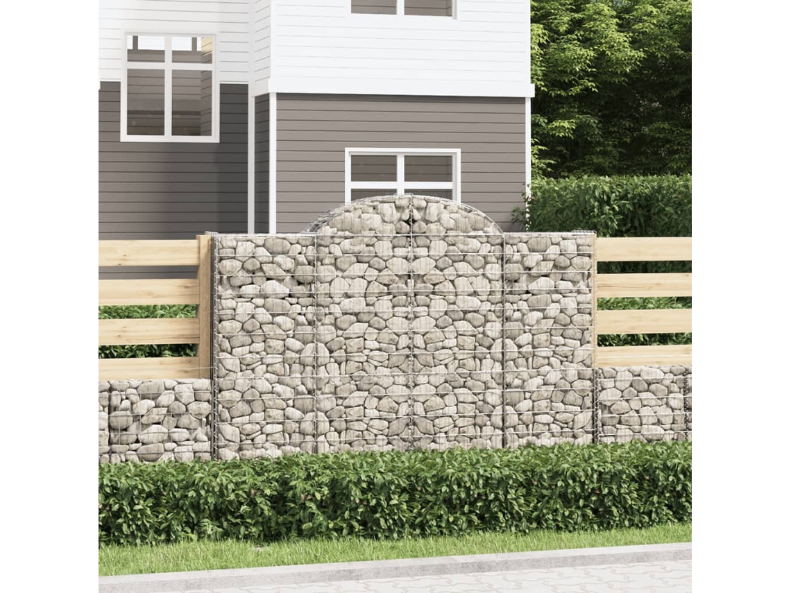 Vidaxl Cestos Gabião Arqueados 25pcs 200x50x140/160 Ferro Galvanizado