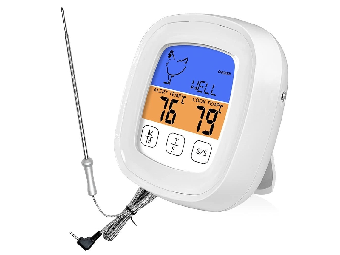 Elysve Termômetro Digital De Cozinha Com Timer (branco)