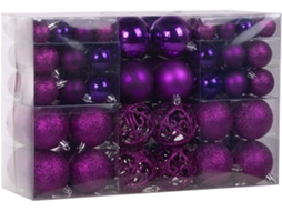 Estilo de Vida e Mais 100 Peças de Bolas de Natal Roxas Decorações para Árvores de Natal Bolas de Árvore de Natal 100 Pingente de Gancho de Purpur