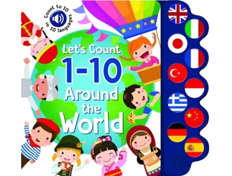 Livro 10 Button Sound - Lets Count 1-10 Around The World De Lake Press (inglês - Capa Dura)