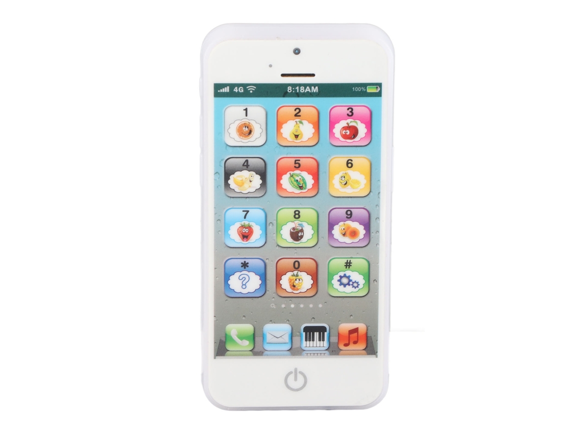 Walshlxq brinquedo Telefone Móvel para Bebês com Música Luzes Simulação Forma Clara Telefone Inglês Branco Crianças