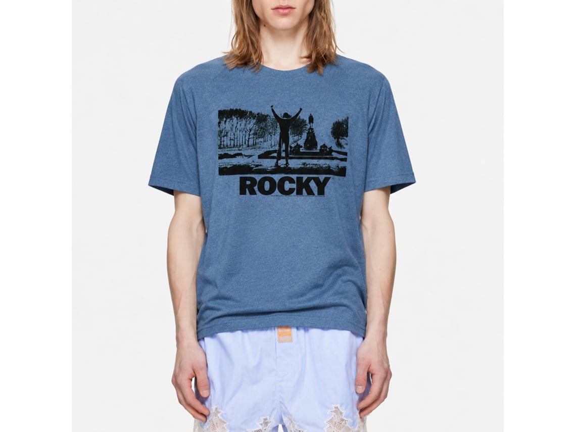 Rockinstone Rocky Movie Blktree Heather Indigo Adult T-shirt Size:xl