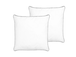 Conjunto De 2 Almofadas De Cama Beliani Pelister De Algodão Japara Branco 80x80x7