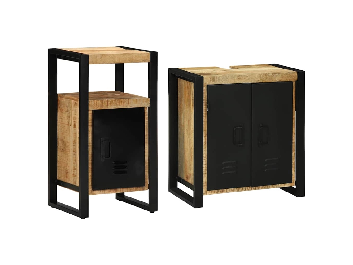 Conjunto de Móveis para Banheiro 2 Pcs Madeira de Manga Maciça MAISON EXCLUSIVE
