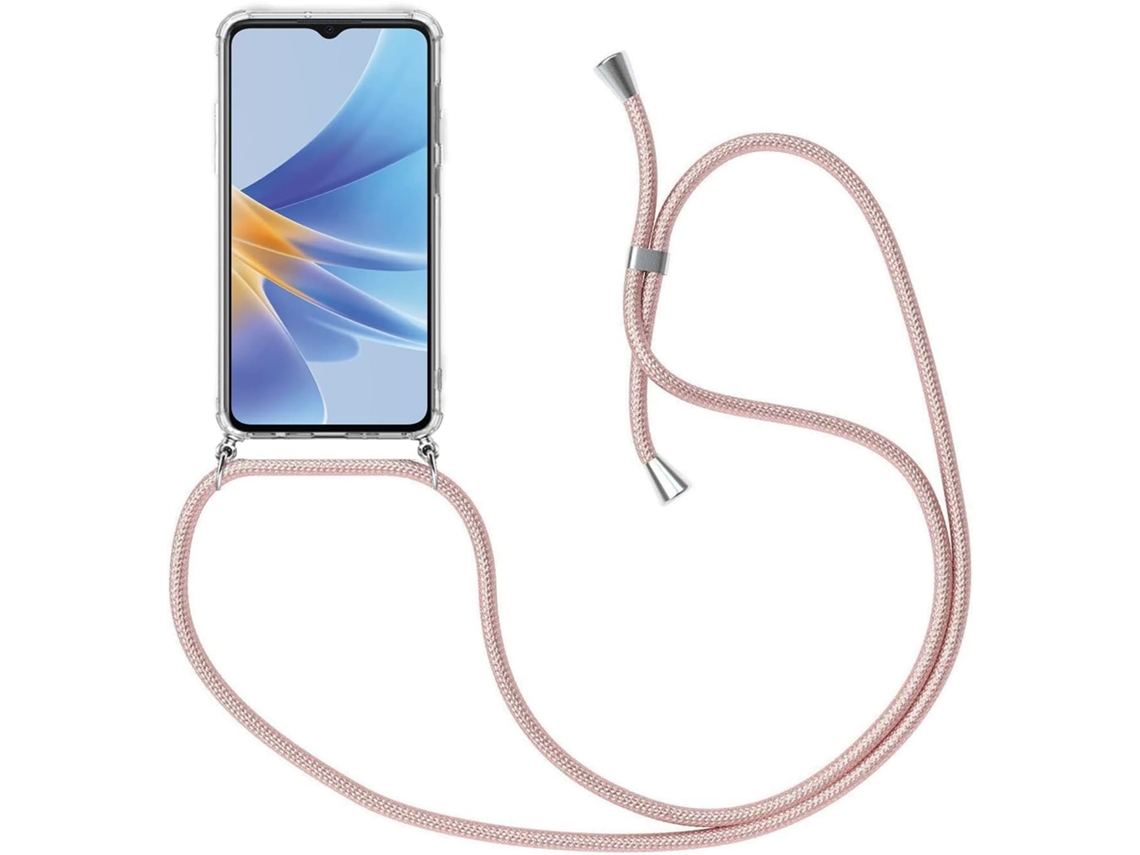 Correia Colar Vestível Alça Elegante para Oppo Oppo A17 6.56 HONGWE. Silicone Transparente