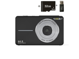 Câmera Digital Compacta Dc403 Câmera Ccd De Nível Básico 44mp 16x Zoom Tela De 2.4 Polegadas 32gb Preta Gertiz