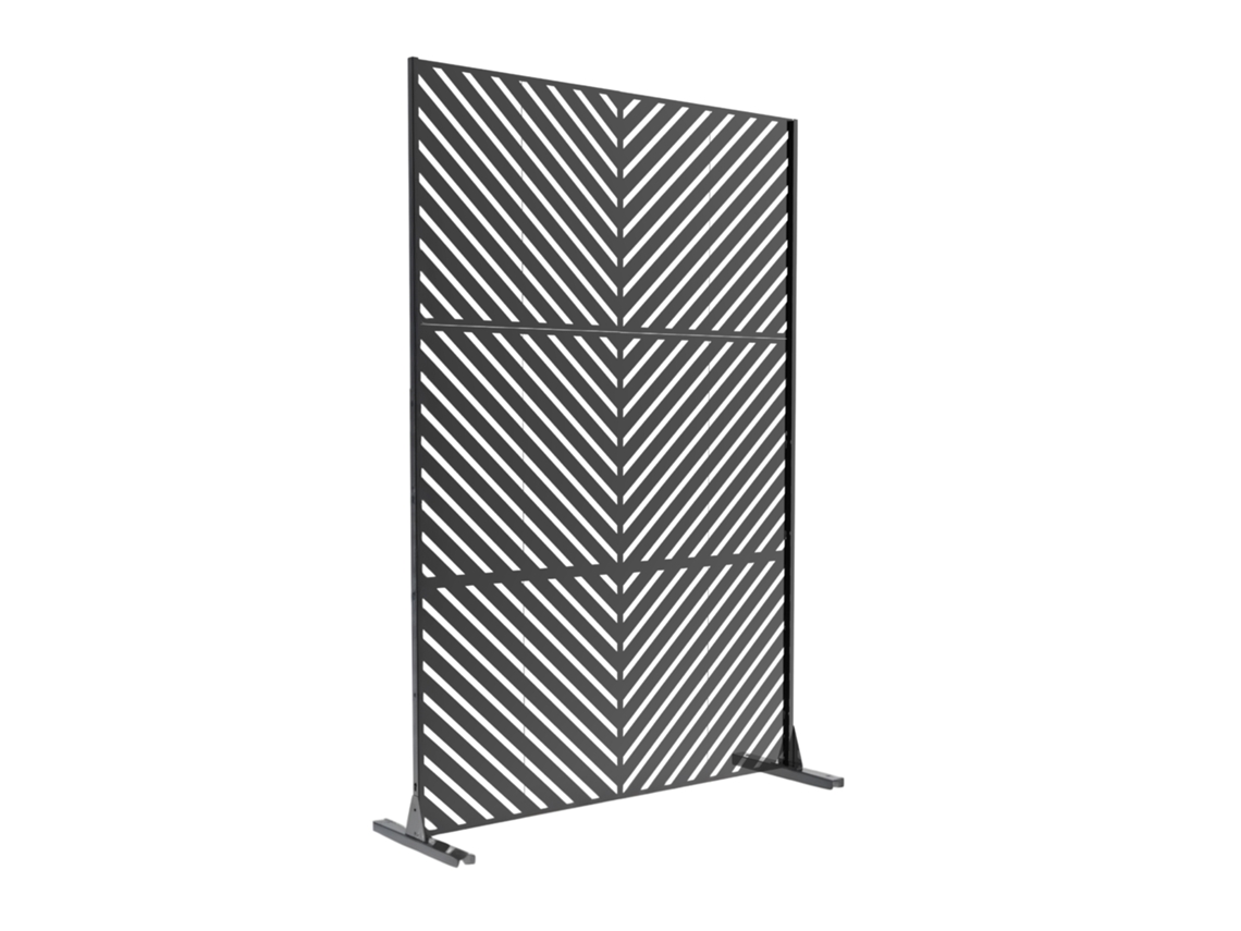 Parede Divisória Kekan Aço 180 X 120 Cm Preto CASA.PRO