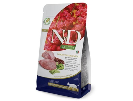 Cat Quinoa Weight Management Borrego alimento para gatos FARMINA 5kg