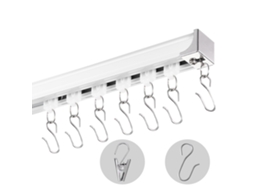 Conjunto De Calhas Para Cortina De Teto De 5,4 M Com Ganchos, Cor Branca Vevor