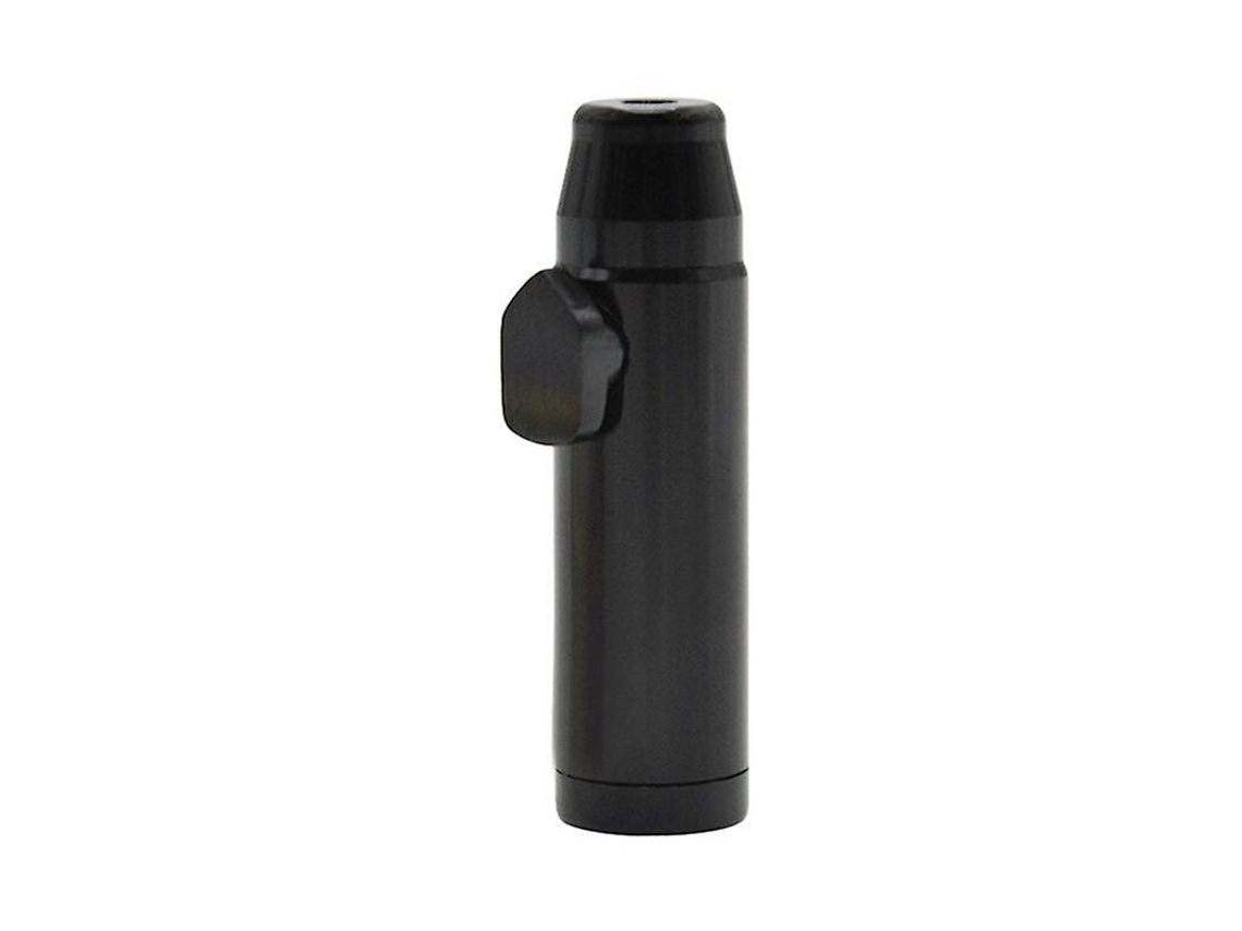 Dispensador Rapé Alumínio Formato Bala Preto 
