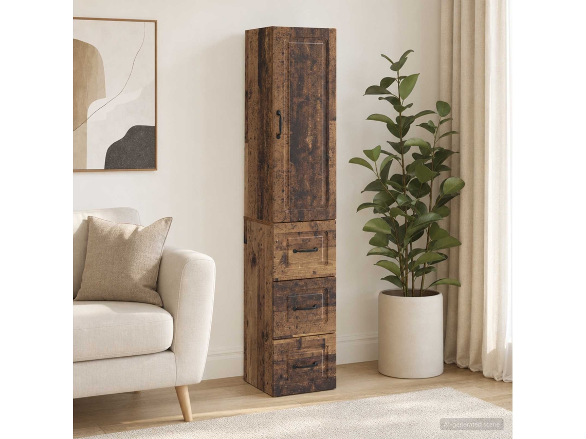 Vidaxl Conjunto De Gabinete 2 Unid. 33 X 34,5 X 87 Cm Madeira Antiga