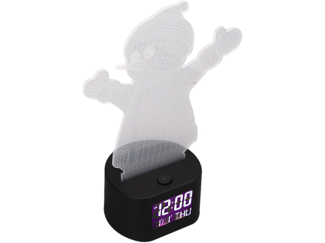 Luminária noturna LED com calendário e despertador SFUSHOS