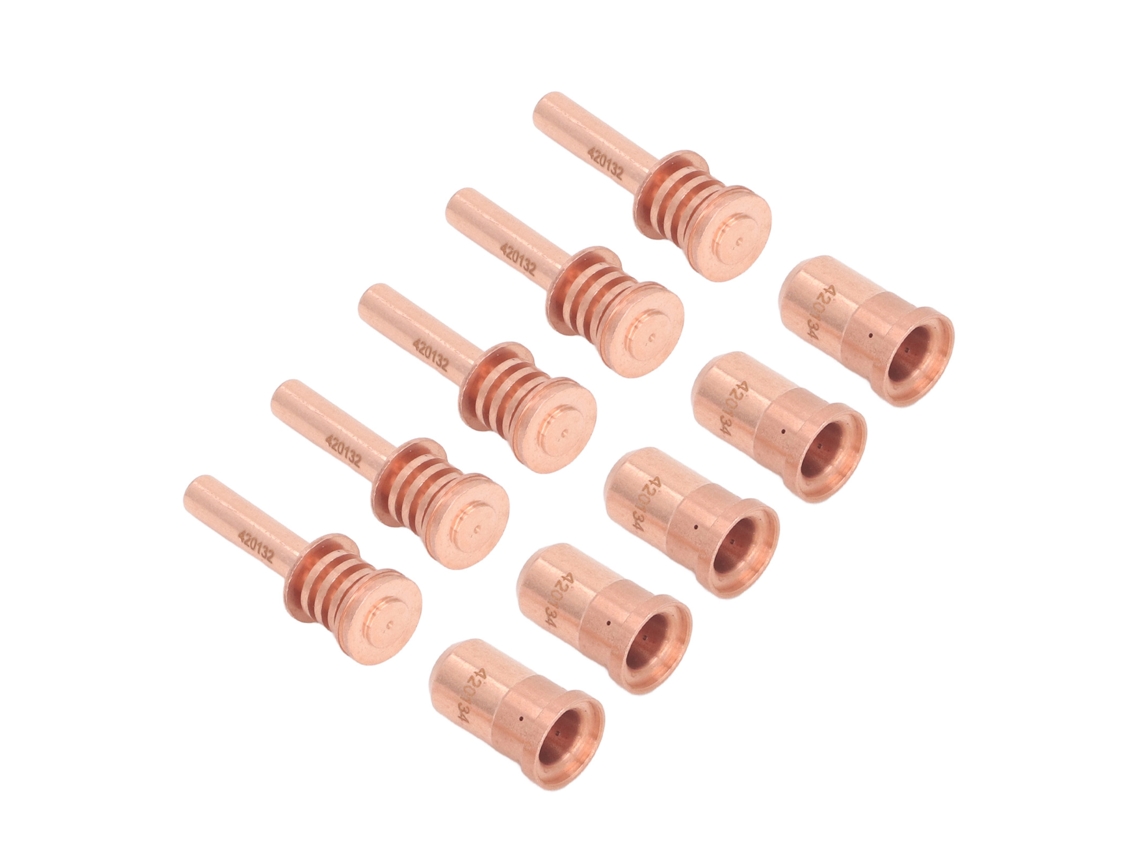 Conjunto De Bicos E Eletrodos Laxiscreed Para Plasma Cutter Pmx 30air, Latão