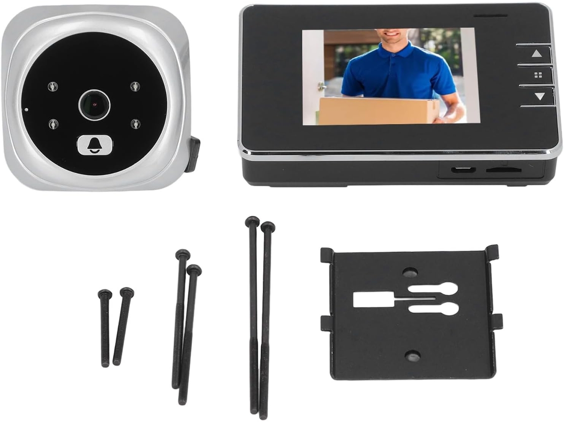 Câmera de vídeo Gloglow, câmera Magical Eye com tela LCD de 4 polegadas e 3 polos, ângulo amplo de 120 graus e visão noturna.