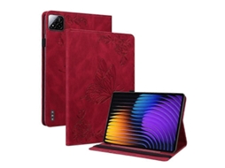 Capa de couro para tablet Webake com estampa de borboleta e flor