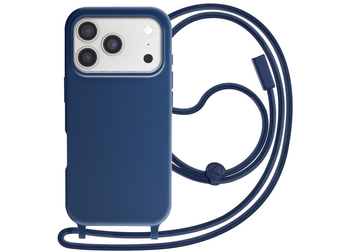 Avizar Capa Para Iphone 17 Pro Max Soft Touch Com Cordão De Pescoço Azul