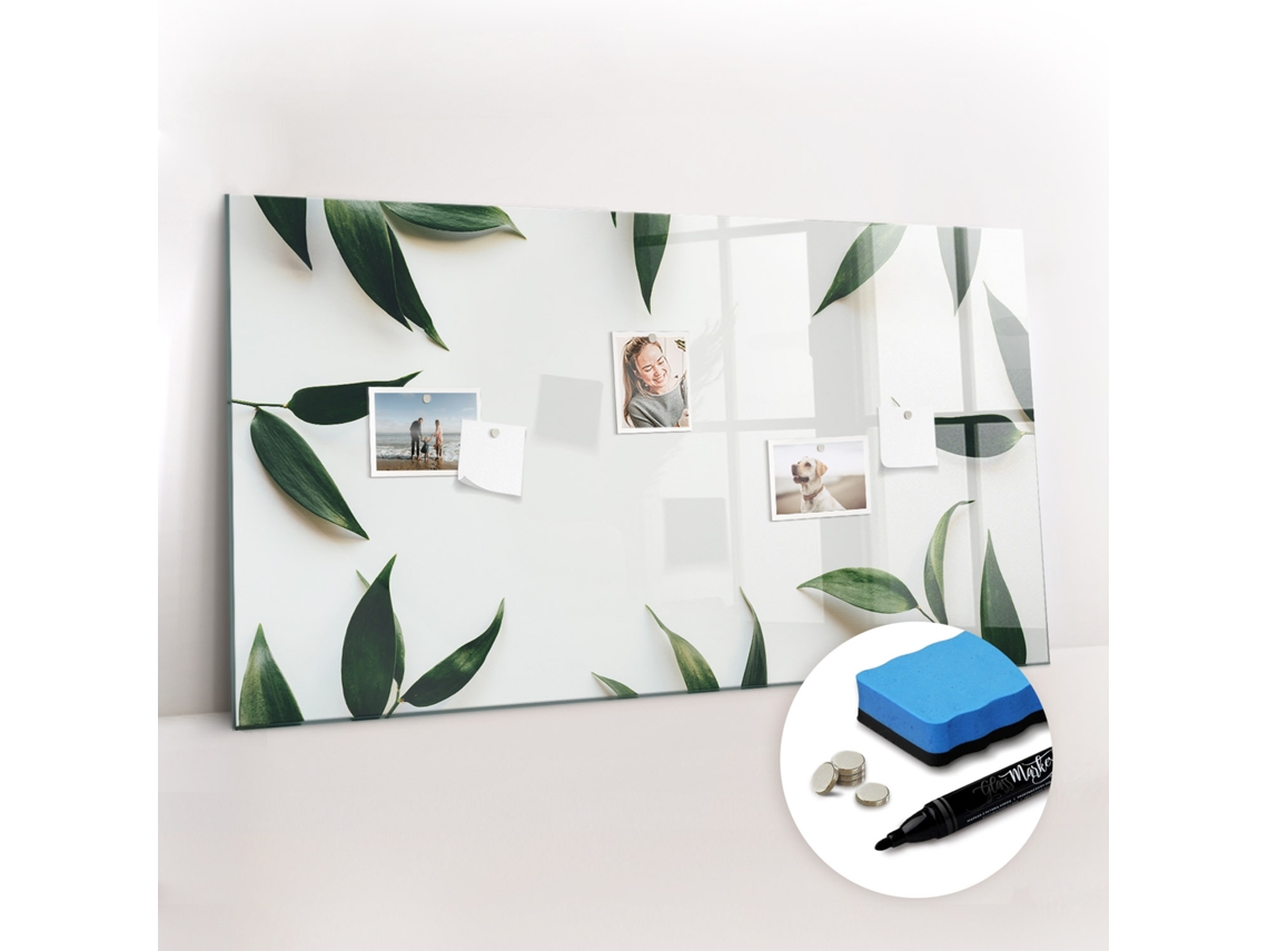 Quadro Magnético Decorativo Moldura De Folhas Para O Escritório Espelharte (120x60 Cm)