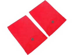 Conjunto de 2 peças de estojo para guardar escrituras budistas Alipis em tecido bordado Pelúcia vermelho.