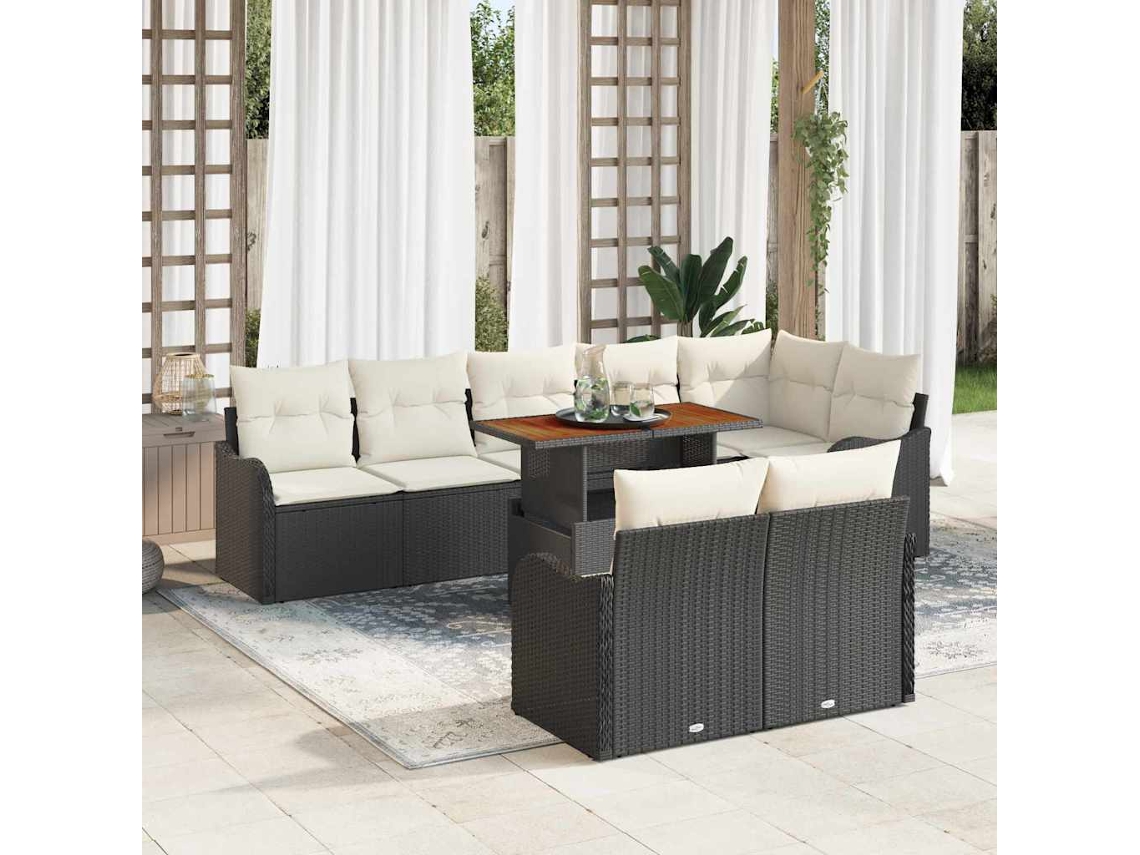 Vidaxl Conjunto De Sofá De Jardim 9 Unid. 8-número De Lugares