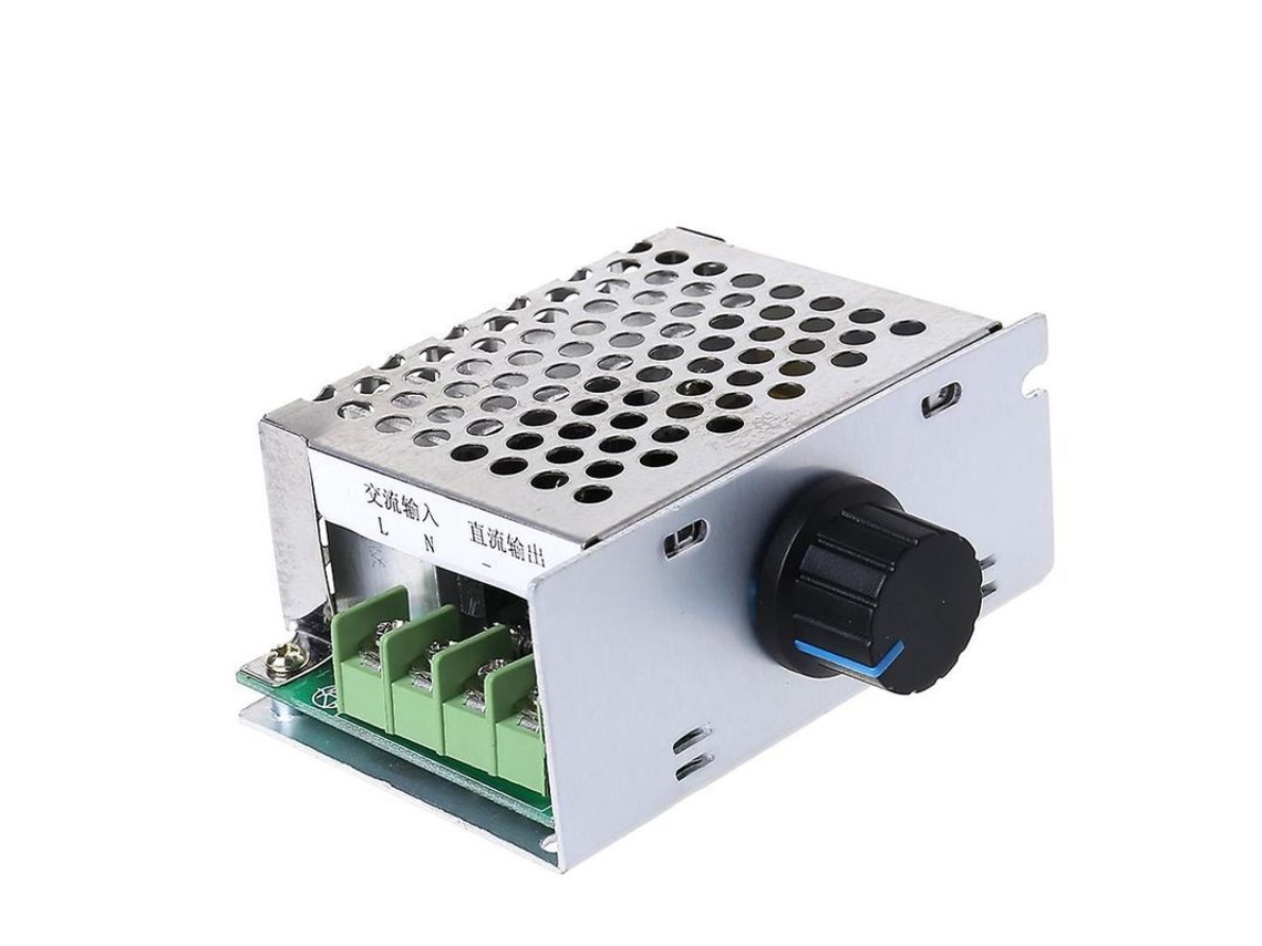 Controlador De Velocidade Para Motor Dc De Escova 220v Ac Entrada 10-210v Dc Saída 20a Potenciómetro