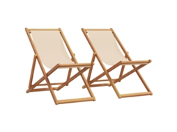 Folding Chair, Folding Chairs Vidaxl Bege Madeira (n/a)