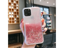 Capa Para Iphone 17 Air Rosa Com Coração E Areia Movediça, Cor Sólida, Amor, Areia Movediça Líquida Macia