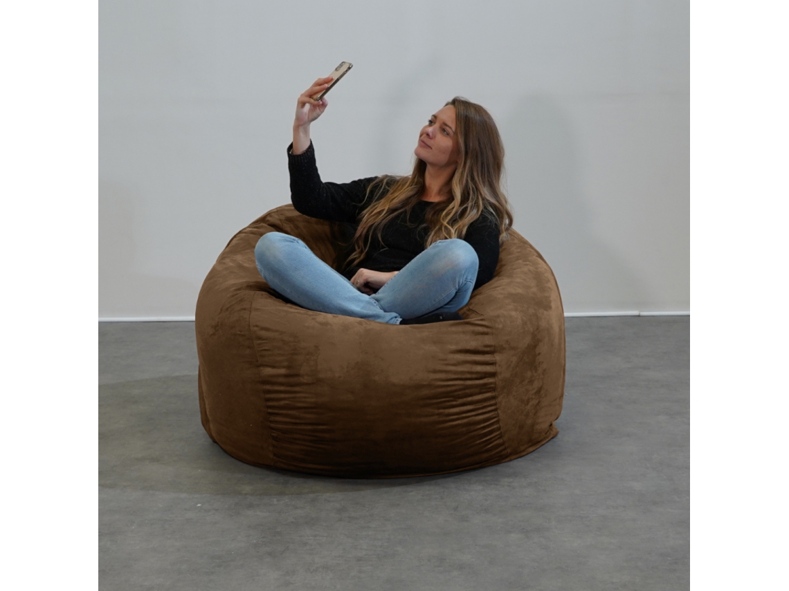 Pufe Gigante Microcamurça Chocolate 120 Cm