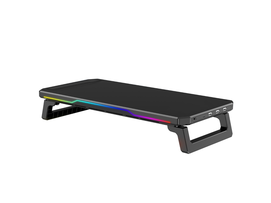 Vylara Suporte Para Computador Multifuncional Com Carregamento Rápido, Rgb E Hub Integrado — Ergonômico