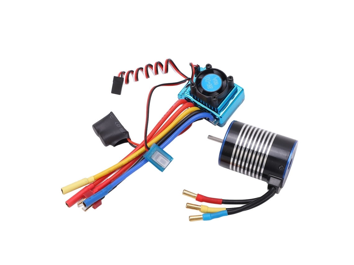 Kit Motor Hobbyfans 3650 4300kv Com Esc 60a Programável Para Carro Rc 1/10 Acessórios Sem Escova