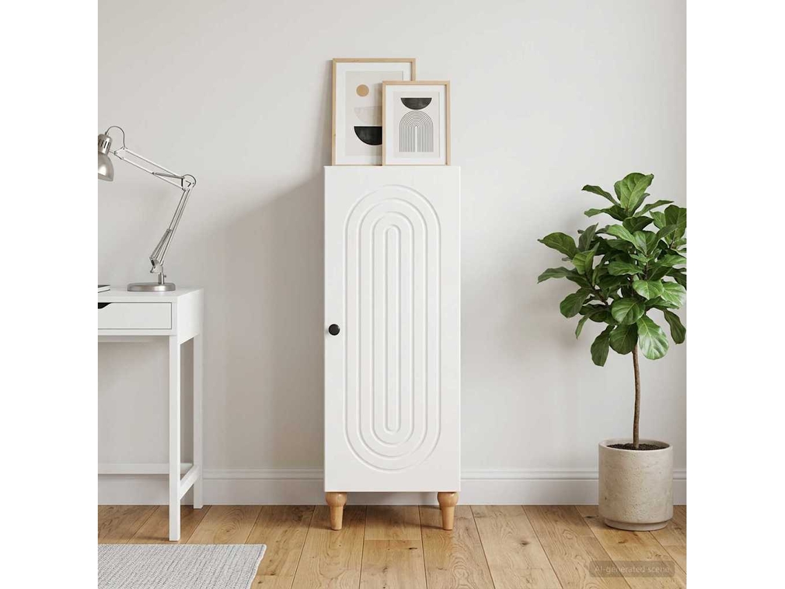 Vidaxl Buffet Branco Brilhante 33 X 34,5 X 90 Cm Derivados De Madeira