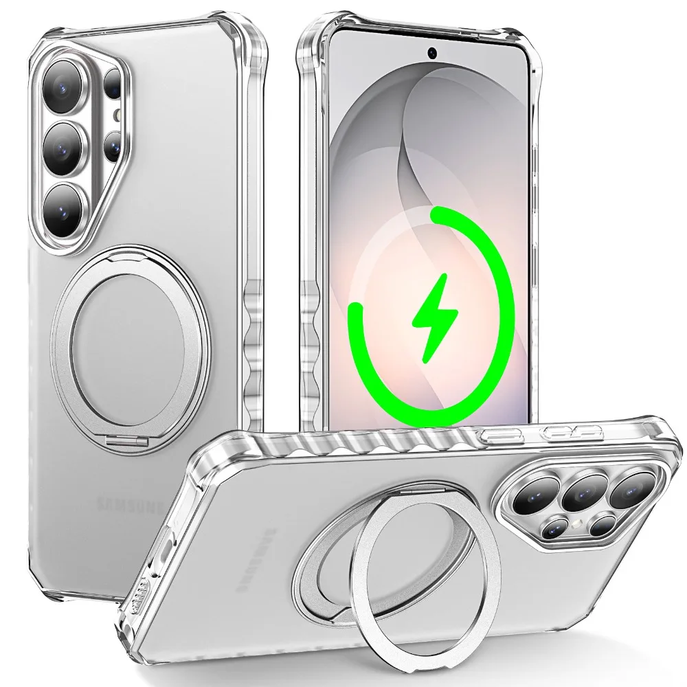 (branco, Galaxy S26 Plus) Capa Para Celular Com Suporte Magnético Giratório De 360° De Alta Qualidade, Antiderrapante E Resistente A Quedas.