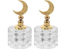 Conjunto de 2 Frascos de Perfume de Vidro Transparente Mini Recarregáveis, 3 Ml (0,1 Oz)