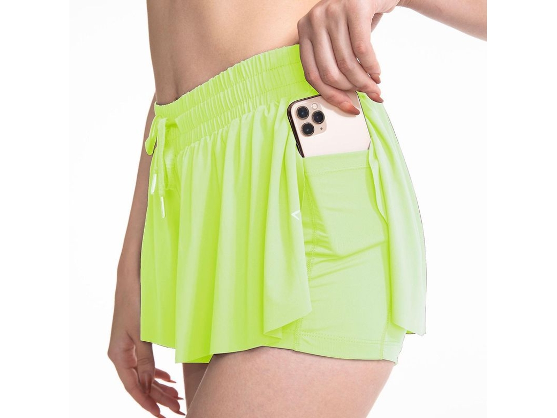 Shorts de Corrida Feminino 2 em 1 com Cintura Alta e Secagem Rápida