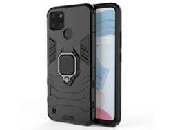 Para Oppo Realme C21y Pc À Prova De Choque Capa Protetora De Tpu Com Suporte De Anel Magnético