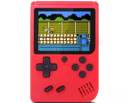 Consola Jogos Infantil Cor Vermelho Incluí 168 Jogos Bateria Recarregável