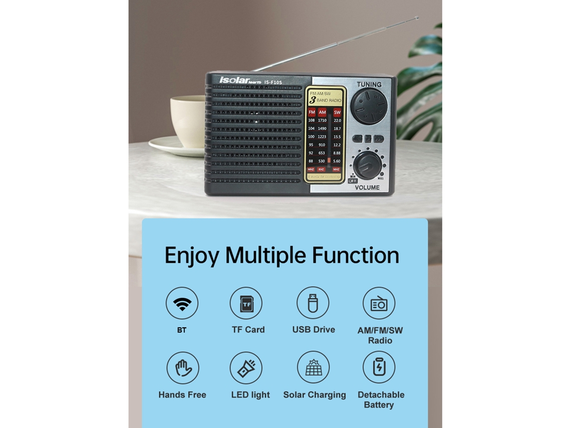 Rádio de emergência EOOCOO com carregamento solar