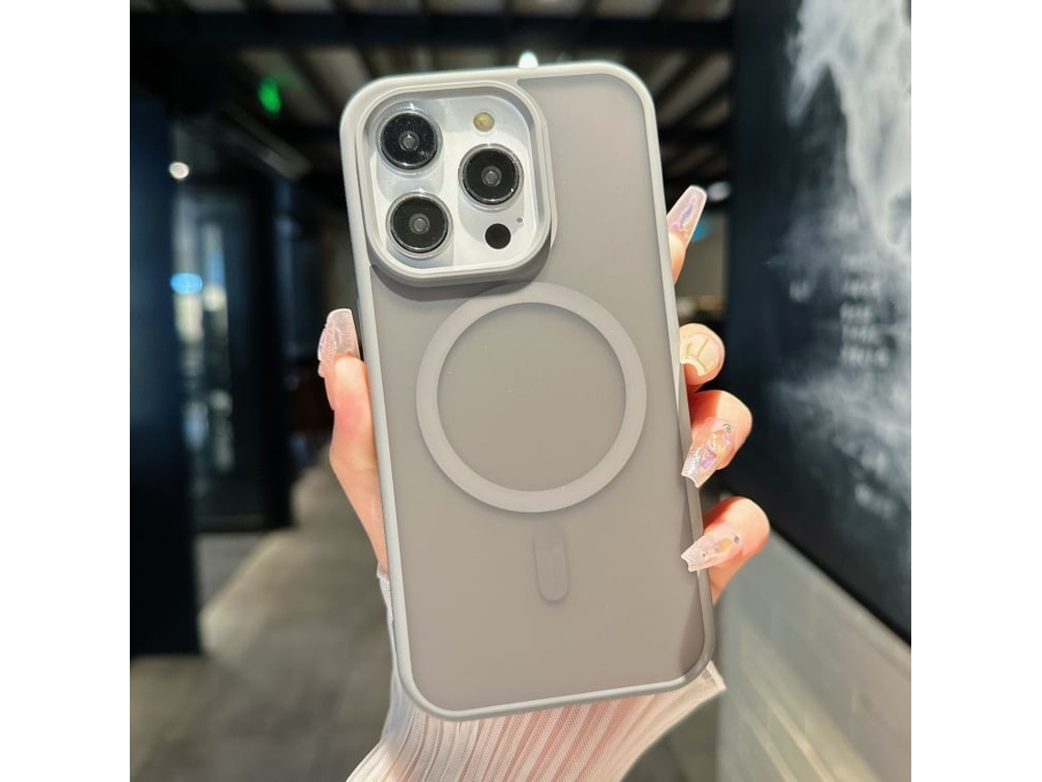 Capa Transparente Híbrida Para Iphone 16 Pro Max - Tpu E Pc Com Magsafe - Cinza