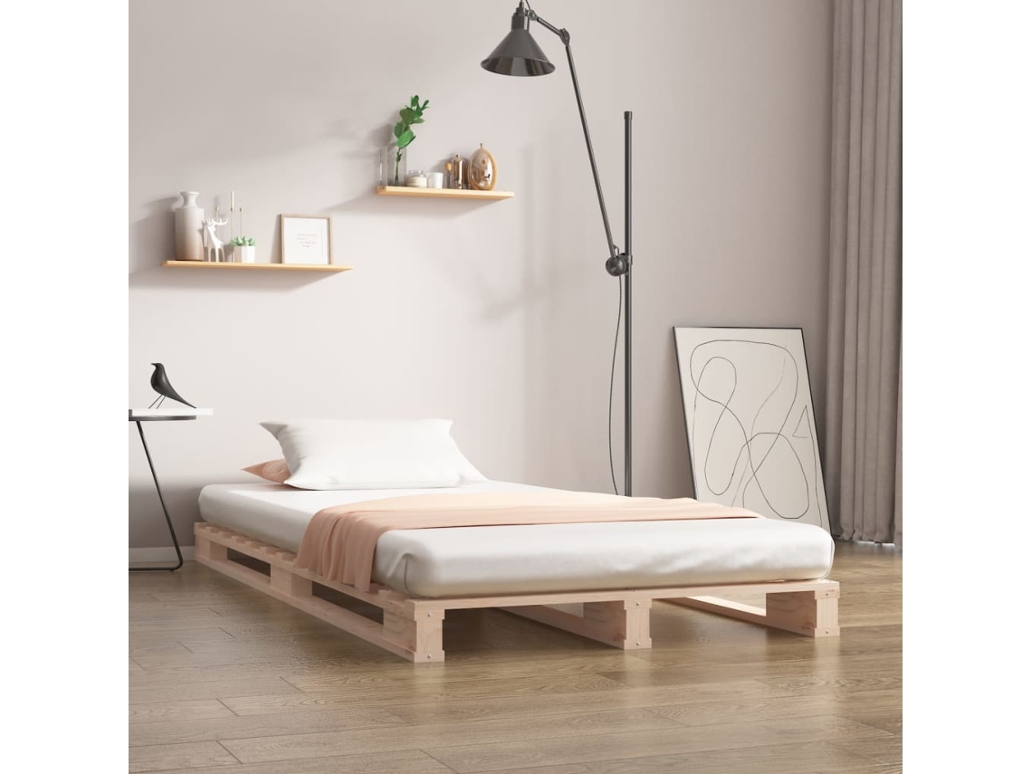 Vidaxl Cama De Paletes De Solteiro 90x190 Cm Madeira De Pinho Maciça