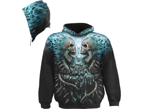 Hoodie SPIRAL Flaming Spine Allover (L - Preto)