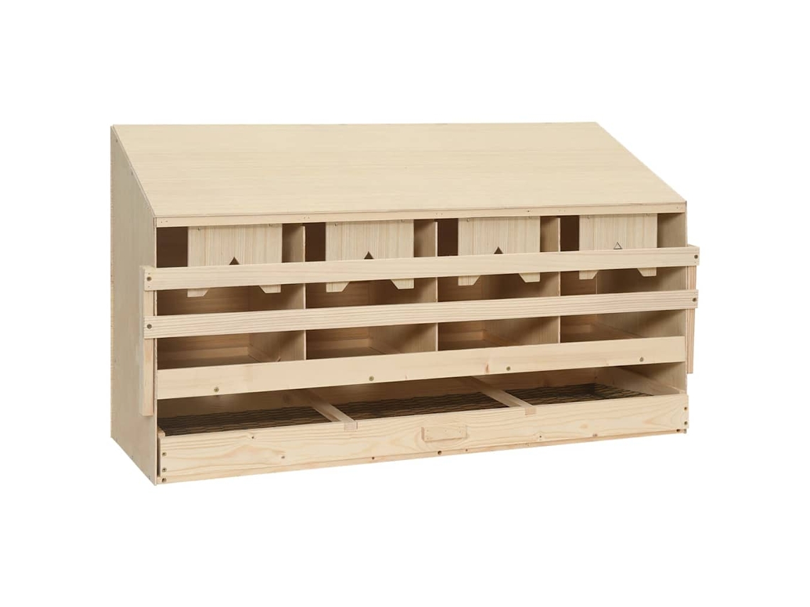 Vidaxl Ninho P/ Galinhas 4 Compartimentos 106x40x59 Cm Pinho Maciço